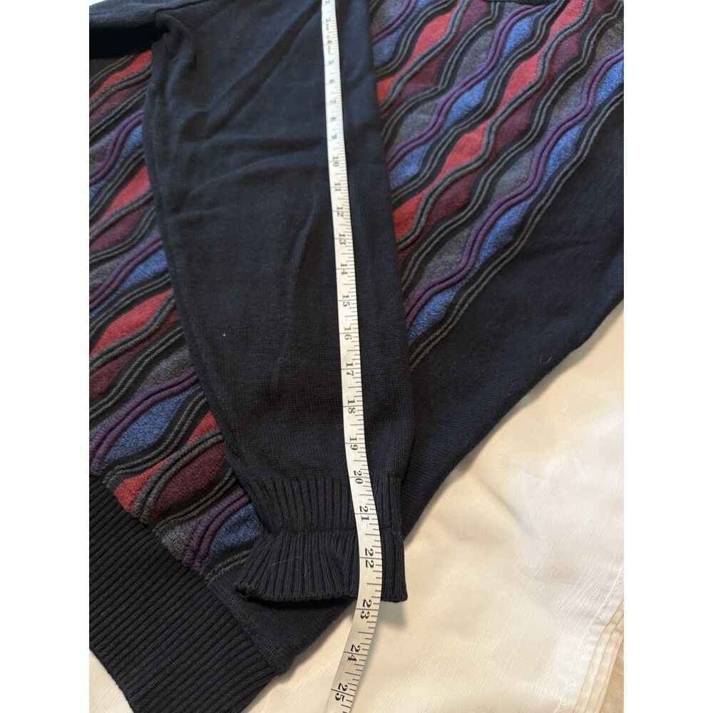 Vintage Coogi Style Sweater Mens XL Textured Knit Striped Canada Norm Thompson - Picture 8 of 10